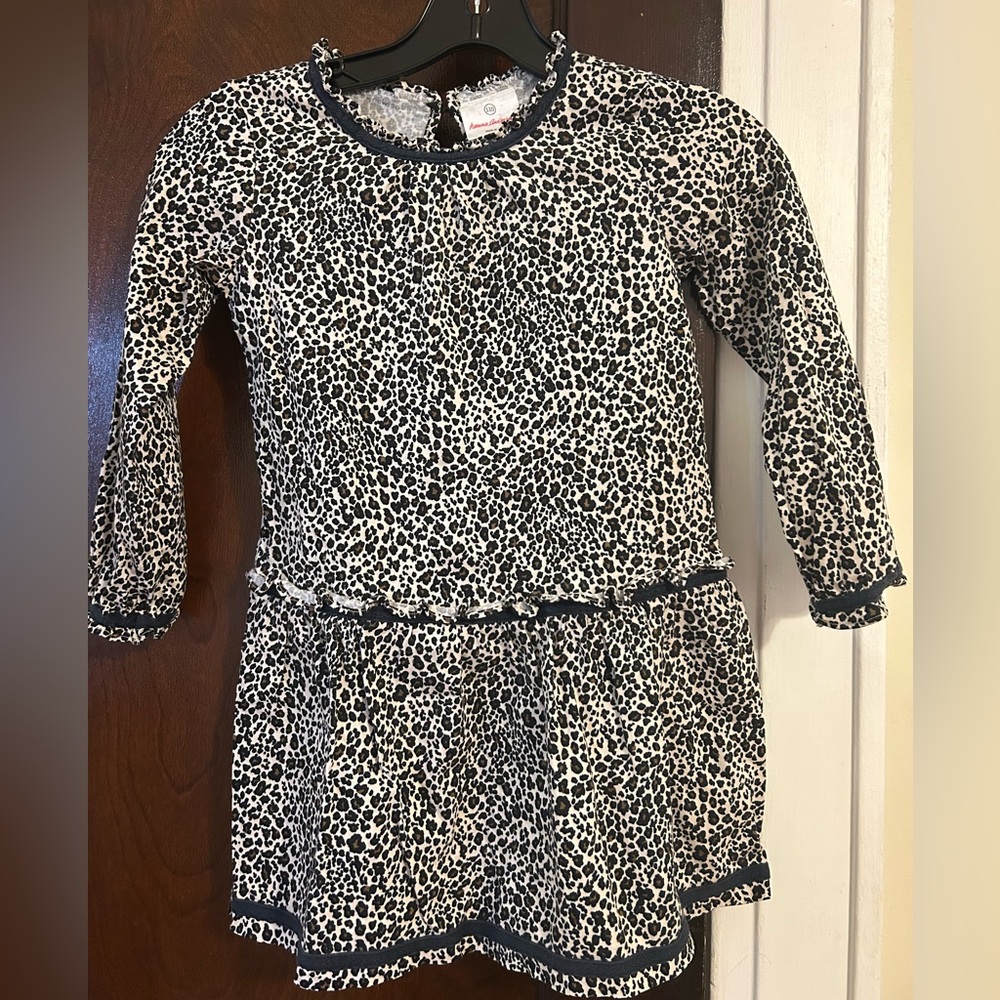 Hanna Andersson leopard print dress sz 110/5T